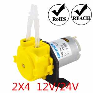 24V/12V DC DIY Colour Dosing Pump Peristaltic Dosing Head For Aquarium Lab Analytical Water liquid ube pump hose pump by GROTHEN