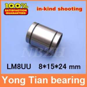 8 mm caliber Standard linear bearings LM8 / LM8UU / LB8UU 8*15*24 mm Linear Ball Bearing Bush Bushing