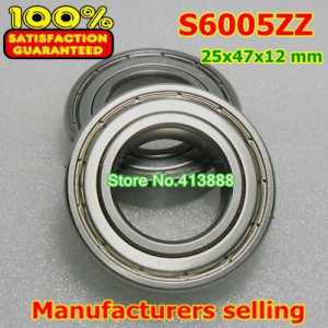 100pcs/lot free shipping SUS440C environmental corrosion resistant stainless steel deep groove ball bearings S6005ZZ 25*47*12 mm