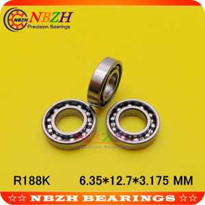 High Quality  1/4"x 1/2"x 1/8" inch 6.35*12.7*3.175 mm  R188 open metric miniature deep groove ball bearing R188K SR188 SUS440