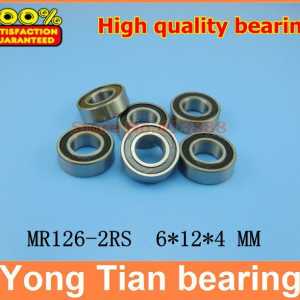 NBZH 500pcs/lot free shipping High quality double rubber sealing cover miniature deep groove ball bearing MR126-2RS 6*12*4 mm