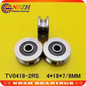 High Quality TV0418  V0418-2RS U624-2RS  JS0418U V1804-2RS U/V groove pulley ball bearing 4*18*8 mm V1804 0418UU 4x18x7(8) mm