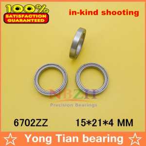 10pcs free shipping The high quality of ultra-thin deep groove ball bearings 61702ZZ 6702ZZ  6702-2RS 15*21*4 mm