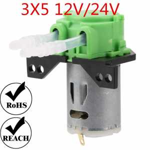 12V/24V DC Dosing Pump Peristaltic Dosing Head with Connector For Arduino Aquarium Lab Analytic  DIY by GROTHEN