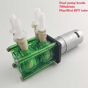 Dual pump heads Peristaltic pump Water pump High flowrate Saint-Gobain PharMed BPT tube