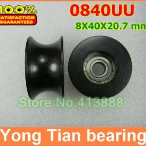 10 Pcs/ Lot 0840UU 8mm Groove Guide Pulley Sealed Rail Ball Bearing BU0840 8*40*20.7 mm 608Z