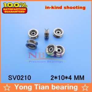 440C Stainless steel materials  V groove roller wheel ball bearings SV0210 2*10*4 mm