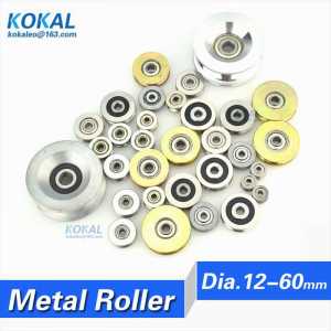 10PCS high quality U/V Groove Type Bearing Roller Wheel metal steel bearing roller wheel hanger Guide track rail pulley
