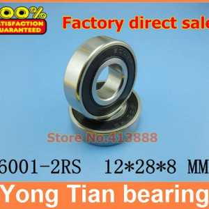 1000pcs/lot free shipping Wholesale deep groove ball bearing double rubber sealing cover 6001-2RS 12*28*8 mm
