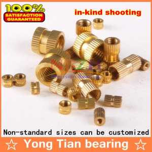100pcs M3 Double-pass Copper insert injection copper knurled nut embedded parts copper flower nut Brass screws Stud  M3*12*4