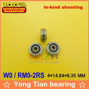 1pcs RM0-2RS / W0SSX W0X 4*14.84*6.35 mm v wheeles W Groove Sealed Ball Bearing 440C