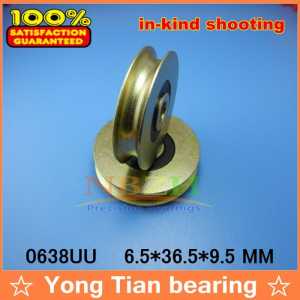 High Quality  6mm U Groove steel roller bearings 0638UU 6.5*36.5*9.5 mm bearing free shipping 0638 UU