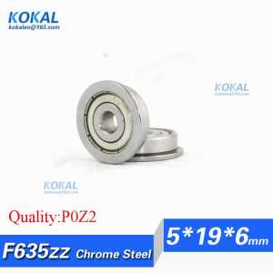 [CF635ZZ-P2]Free Shipping 10pcs chrome steel ABEC-5 flange bushing deep groove ball bearing F635zz F635-zz 5*19*6mm