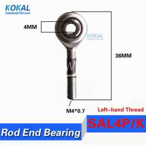 [SAL4P/K] miniature seft-lubricating rod end bearing male thread Left-hand Rod Ends joint bearing inner 4mm POSAL4 SAL4T/K