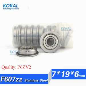 [SF607ZZ-P6]10PCS Free Shipping ABEC-5 stainless steel flange bushing F607 F607-2Z F607ZZ ball bearing 7mm*19mm*6mm*22mm*1.5mm