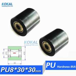 [PU0830-30]350PCS/LOT pipelining TPU PU beall bearing 698ZZ pulley wheel 8*30*30mm black rubber wheel