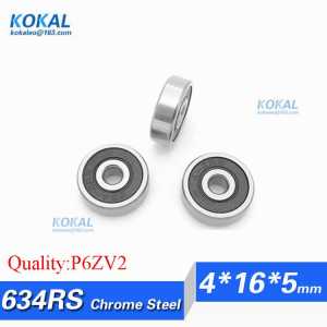 [C634RS-P6]Free Shipping 10pcs ABEC-5 low noise colling fan sliding ball bearing 634RS 634 4*16*5mm