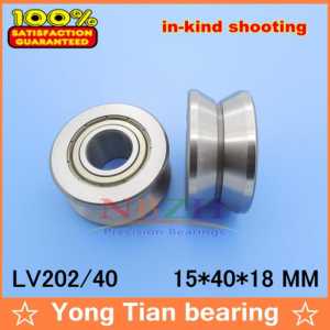 V Groove Guide roller bearings  LV202/40 ZZ V-40 RV202/15.4-10 15*40*18 (Precision double row balls) ABEC-5