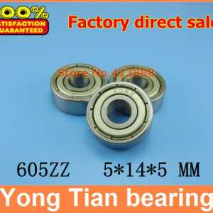 1000pcs/lot free shipping Wholesale Double Shielded Miniature Deep Groove Ball Bearings 605ZZ 5*14*4 mm