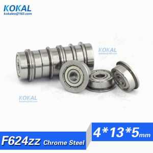 [CMF624ZZ]Free Shipping 10pcs high quality flange bushing deep groove ball bearing F624zz F624 F624-2ZZ bearing 4*13*5*15*1mm