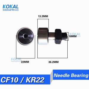 [CF10]high quality 1PCS Chrome Steel Gcr15 Cam follower wheel and pin bearing needle roller bearing CF10 KR22 KRV22 M10*22mm