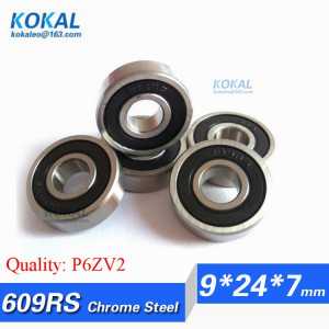 [CM609RS-P6]Free Shipping 10pcs chrome steel deep groove ABEC-5 GCR15 ball bearing 609RS 609-2RS 609RZ 80019 9*24*7mm