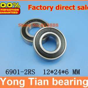 500pcs free shipping The Rubber sealing cover  Thin wall deep groove ball bearings 6901-2RS 12*24*6 mm