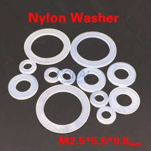 [2.5*5.5*0.8] 500pcs/lot nylon washer inner 2.5mm flat type gasket ring PA66 natural spacer shim 2.5*5.5*0.8mm