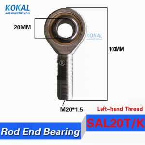 [SAL20T/K] high quality fish eye left-hand male thread inner 20mm metric rod ends joint bearing POSAL20 SALKB-20F rod ends