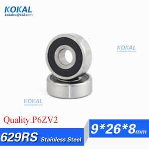 [S629RS-P6]Free Shipping 10pcs stainless steel 440C ABEC-7 S629RS rubber cover ball bearing S629-2RS bearing 9*26*8mm