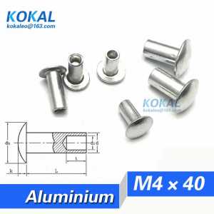 [YKAL-M4*40]Free Shipping 50PCS M4 Series thin round half hollow rivet M4*40mm Aluminium hollow rivet
