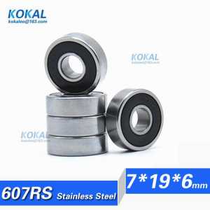 [S607RS]10PCS Free Shipping 440C stainless steel S60017RS S607RZ S607-2RS rubber cover ball bearing 7mm*19mm*6mm