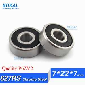 [C627RS-P6]Free Shipping 10pcs chrome steel Gcr15 ouble rubber cover ball bearing 627RS 627-2RS 7*22*7mm equipment ball bearing
