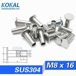 [P304-M8*16]20PCS Free Shipping SUS304 stainless steel Screw Series thin head semitubular rivets M8*16mm rivets