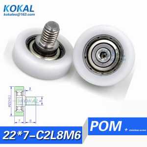 [LP22*7-C2L8M6]Free Shipping 10pcs garderobe sliding wardrobe shaft bearing roller stainless ball bearing sliding wheel 5*22*7mm