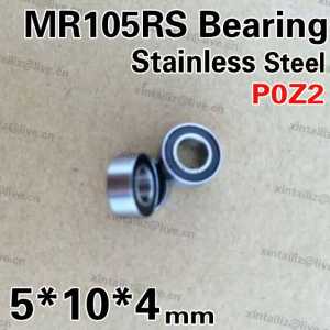 [SSMR105RS-P2]Free Shipping 10pcs stainless steel SL-1050RS SMR105-2RZ rubber cover ruber ball bearing 5*10*4