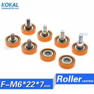 [F0622-7]HIGH QUALITY 10PCS 626zz ball bearing coated with POM plastic PA low noise sliding wheel M6*22*7 screw orange wheel 22