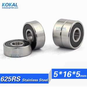 [S625RS]Free Shipping high quality 10PCS stainless steel ABEC-3 precision 625RS bearing 5*16*5mm 80025 625-2RS 625-2RZ bearing
