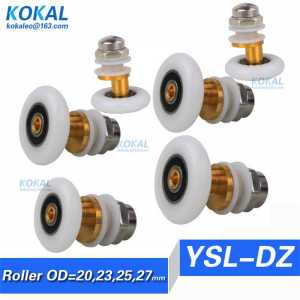 [YSL-DZ]copper shower room glass door sliding roller wheel bathroom round bearing coated PA roller pulley 20/23/25/27mm