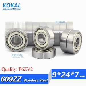 [S609ZZ-P6]Free Shipping 10pcs high quality ABEC-5 stainless steel 440C deep groove ball bearing with 9*24*7mm S609zz 609-2z 609