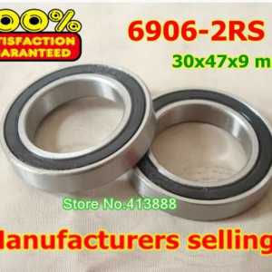 100pcs free shipping The Rubber sealing cover  Thin wall deep groove ball bearings 6906-2RS 30*47*9 mm