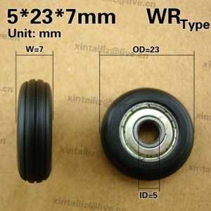 Free Shipping low noise hanging door single ball wheel minisize bearing 5*23*7 pulley