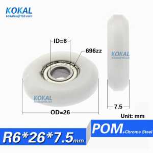 free shipping 10PCS high quality sliding roller wheel 6*26*7.5 bearing roller pulley 696ZZ BEARING PULLEY