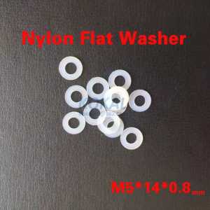 [5*14*0.8] 500Pcs DIN125 ISO7089 white Plastic Nylon Washer Plated Flat Spacer Washer Seals Gasket Ring 5*14*0.8mm