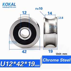 [U1242-19J] 1PCS high loading LFR5301-20 bearing V/U steel U groove type stripping machine chrome steel bearing wheel 1242UV