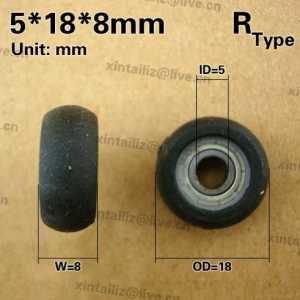 Free Shipping 10PCS PVC soft material roller bearing wheel rubber coated bearing low noisy wheel pulley