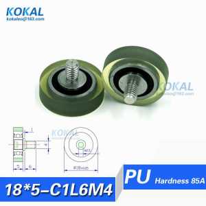 [PU18*5-C1L6M4]Free Shipping 10pcs currency-count machine bearing roller wheel PU TPU screw M4 pulley 18*5 PU18-5 wheel