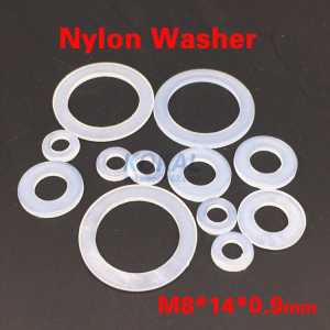 [8*14*0.9] 500Pcs DIN125 ISO7089 white Plastic Nylon Inner M8 Washer Plated Flat Spacer Washer Seals Gasket Ring 8*14*0.9mm