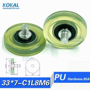 [PU33*7-C1L8M6]Free Shipping 10pcs 626RS PU roller with outer diameter 33mm cash counting machine rubber wheel pulley 6*33*7mm
