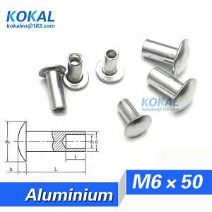 [YK-Al-M6*50]Free Shipping 20PCS M6 Series Desk rivet M6*50mm length 50MM semi-tubular Window rivet